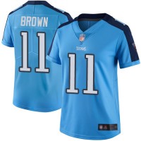 Nike Tennessee Titans #11 A.J. Brown Light Blue Women's Stitched NFL Limited Rush Jersey