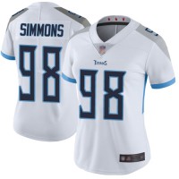 Nike Tennessee Titans #98 Jeffery Simmons White Women's Stitched NFL Vapor Untouchable Limited Jersey