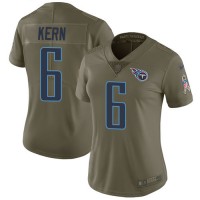 Nike Tennessee Titans #6 Brett Kern Olive Women's Stitched NFL Limited 2017 Salute to Service Jersey