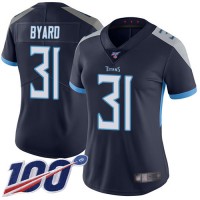 Nike Tennessee Titans #31 Kevin Byard Navy Blue Team Color Women's Stitched NFL 100th Season Vapor Limited Jersey