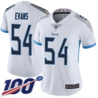 Nike Tennessee Titans #54 Rashaan Evans White Women's Stitched NFL 100th Season Vapor Limited Jersey