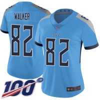 Nike Tennessee Titans #82 Delanie Walker Light Blue Alternate Women's Stitched NFL 100th Season Vapor Limited Jersey