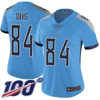 Nike Tennessee Titans #84 Corey Davis Light Blue Alternate Women's Stitched NFL 100th Season Vapor Limited Jersey