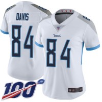 Nike Tennessee Titans #84 Corey Davis White Women's Stitched NFL 100th Season Vapor Limited Jersey