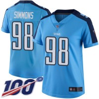 Nike Tennessee Titans #98 Jeffery Simmons Light Blue Women's Stitched NFL Limited Rush 100th Season Jersey