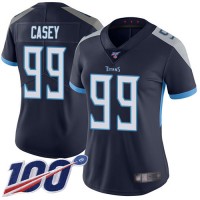 Nike Tennessee Titans #99 Jurrell Casey Navy Blue Team Color Women's Stitched NFL 100th Season Vapor Limited Jersey