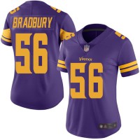 Nike Minnesota Vikings #56 Garrett Bradbury Purple Women's Stitched NFL Limited Rush Jersey