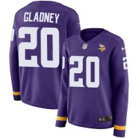 Nike Minnesota Vikings #20 Jeff Gladney Purple Team Color Women's Stitched NFL Limited Therma Long Sleeve Jersey