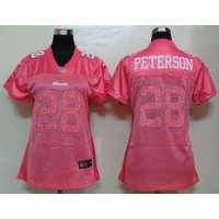 Nike Minnesota Vikings #28 Adrian Peterson Pink Sweetheart Women's NFL Game Jersey