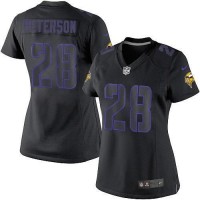 Nike Minnesota Vikings #28 Adrian Peterson Black Impact Women's Stitched NFL Limited Jersey