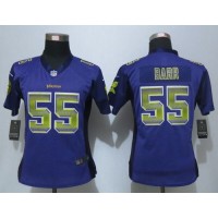 Nike Minnesota Vikings #55 Anthony Barr Purple Team Color Women's Stitched NFL Elite Strobe Jersey