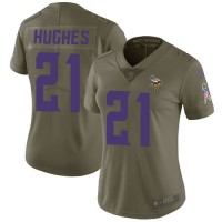 Nike Minnesota Vikings #21 Mike Hughes Olive Women's Stitched NFL Limited 2017 Salute to Service Jersey