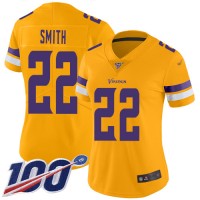 Nike Minnesota Vikings #22 Harrison Smith Gold Women's Stitched NFL Limited Inverted Legend 100th Season Jersey