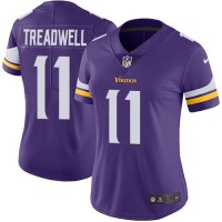 Nike Minnesota Vikings #11 Laquon Treadwell Purple Team Color Women's Stitched NFL Vapor Untouchable Limited Jersey