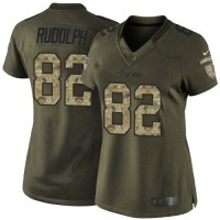 Nike Minnesota Vikings #82 Kyle Rudolph Green Women's Stitched NFL Limited 2015 Salute to Service Jersey