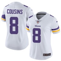 Nike Minnesota Vikings #8 Kirk Cousins White Women's Stitched NFL Vapor Untouchable Limited Jersey