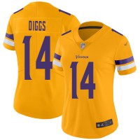 Nike Minnesota Vikings #14 Stefon Diggs Gold Women's Stitched NFL Limited Inverted Legend Jersey