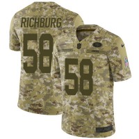 Nike San Francisco 49ers #58 Weston Richburg Camo Youth Stitched NFL Limited 2018 Salute to Service Jersey