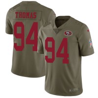 Nike San Francisco 49ers #94 Solomon Thomas Olive Youth Stitched NFL Limited 2017 Salute to Service Jersey