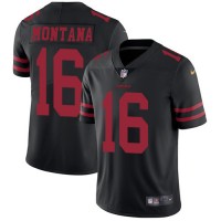 Nike San Francisco 49ers #16 Joe Montana Black Alternate Youth Stitched NFL Vapor Untouchable Limited Jersey