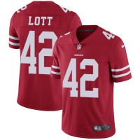 Nike San Francisco 49ers #42 Ronnie Lott Red Team Color Youth Stitched NFL Vapor Untouchable Limited Jersey