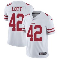 Nike San Francisco 49ers #42 Ronnie Lott White Youth Stitched NFL Vapor Untouchable Limited Jersey