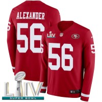 Nike San Francisco 49ers #56 Kwon Alexander Red Super Bowl LIV 2020 Team Color Youth Stitched NFL Limited Therma Long Sleeve Jersey