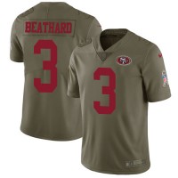 Nike San Francisco 49ers #3 C.J. Beathard Olive Youth Stitched NFL Limited 2017 Salute to Service Jersey