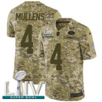 Nike San Francisco 49ers #4 Nick Mullens Camo Super Bowl LIV 2020 Youth Stitched NFL Limited 2018 Salute To Service Jersey