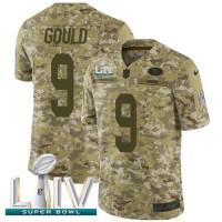 Nike San Francisco 49ers #9 Robbie Gould Camo Super Bowl LIV 2020 Youth Stitched NFL Limited 2018 Salute To Service Jersey