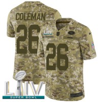 Nike San Francisco 49ers #26 Tevin Coleman Camo Super Bowl LIV 2020 Youth Stitched NFL Limited 2018 Salute To Service Jersey