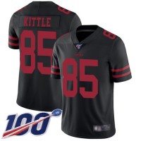 Nike San Francisco 49ers #85 George Kittle Black Alternate Youth Stitched NFL 100th Season Vapor Limited Jersey