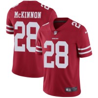 Nike San Francisco 49ers #28 Jerick McKinnon Red Team Color Youth Stitched NFL Vapor Untouchable Limited Jersey