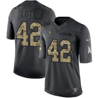 Nike San Francisco 49ers #42 Ronnie Lott Black Youth Stitched NFL Limited 2016 Salute to Service Jersey