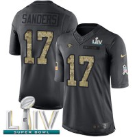 Nike San Francisco 49ers #17 Emmanuel Sanders Black Super Bowl LIV 2020 Youth Stitched NFL Limited 2016 Salute to Service Jersey