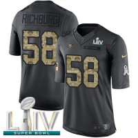 Nike San Francisco 49ers #58 Weston Richburg Black Super Bowl LIV 2020 Youth Stitched NFL Limited 2016 Salute to Service Jersey