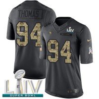 Nike San Francisco 49ers #94 Solomon Thomas Black Super Bowl LIV 2020 Youth Stitched NFL Limited 2016 Salute to Service Jersey