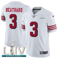 Nike San Francisco 49ers #3 C.J. Beathard White Super Bowl LIV 2020 Rush Youth Stitched NFL Vapor Untouchable Limited Jersey