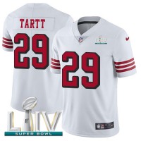 Nike San Francisco 49ers #29 Jaquiski Tartt White Super Bowl LIV 2020 Rush Youth Stitched NFL Vapor Untouchable Limited Jersey