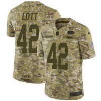 Nike San Francisco 49ers #42 Ronnie Lott Camo Youth Stitched NFL Limited 2018 Salute to Service Jersey