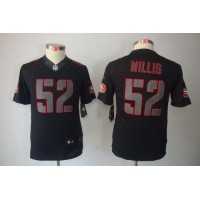 Nike San Francisco 49ers #52 Patrick Willis Black Impact Youth Stitched NFL Limited Jersey