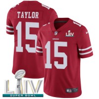 Nike San Francisco 49ers #15 Trent Taylor Red Super Bowl LIV 2020 Team Color Youth Stitched NFL Vapor Untouchable Limited Jersey