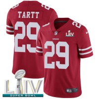 Nike San Francisco 49ers #29 Jaquiski Tartt Red Super Bowl LIV 2020 Team Color Youth Stitched NFL Vapor Untouchable Limited Jersey
