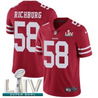 Nike San Francisco 49ers #58 Weston Richburg Red Super Bowl LIV 2020 Team Color Youth Stitched NFL Vapor Untouchable Limited Jersey