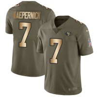 Nike San Francisco 49ers #7 Colin Kaepernick Olive/Gold Youth Stitched NFL Limited 2017 Salute to Service Jersey