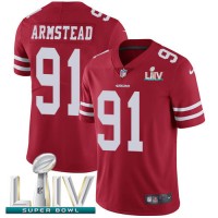 Nike San Francisco 49ers #91 Arik Armstead Red Super Bowl LIV 2020 Team Color Youth Stitched NFL Vapor Untouchable Limited Jersey