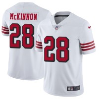 Nike San Francisco 49ers #28 Jerick McKinnon White Rush Youth Stitched NFL Vapor Untouchable Limited Jersey