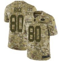 Nike San Francisco 49ers #80 Jerry Rice Camo Youth Stitched NFL Limited 2018 Salute to Service Jersey