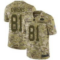 Nike San Francisco 49ers #81 Terrell Owens Camo Youth Stitched NFL Limited 2018 Salute to Service Jersey