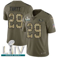 Nike San Francisco 49ers #29 Jaquiski Tartt Olive/Camo Super Bowl LIV 2020 Youth Stitched NFL Limited 2017 Salute To Service Jersey